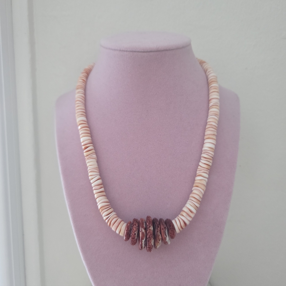 Red Lip Heishi Shell Red Spiny Oyster Necklace Boho Southwestern Western Native